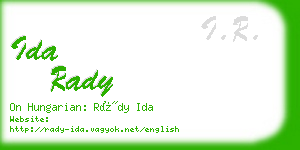 ida rady business card